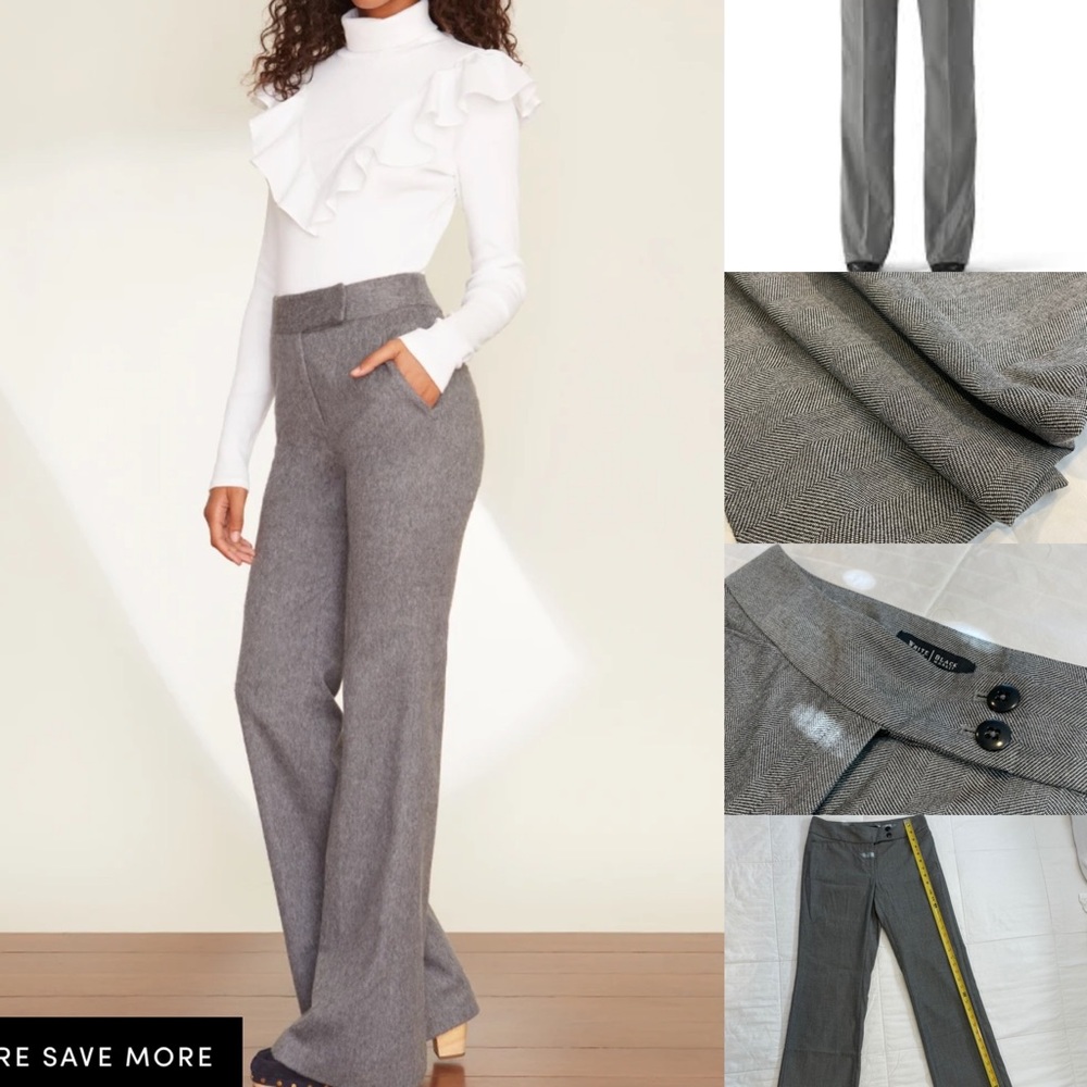 Gray Herringbone Modern Bootcut Trouser